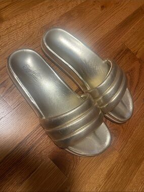 Seychelles Metallic Gold Padded Slide Sandals